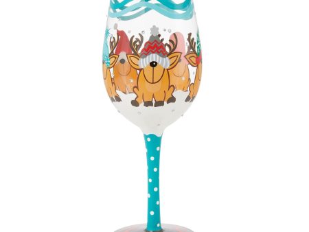 Reindeer Games Wine Glass For Sale