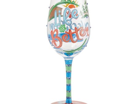 Life on Vacation Wine Glass For Discount