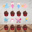 Baby Shower Theme Cup Cake Topper For Sale