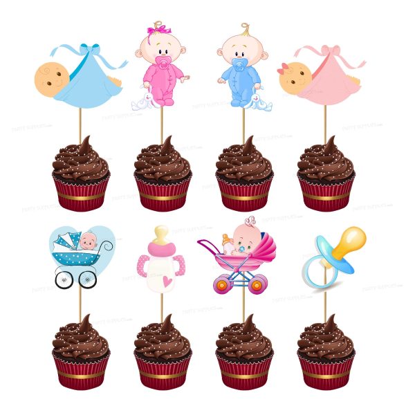 Baby Shower Theme Cup Cake Topper For Sale