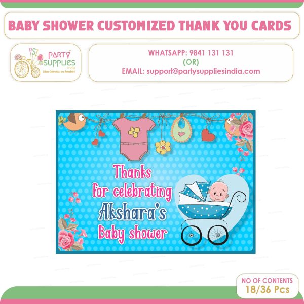 Baby Shower Theme Thank You Card For Cheap