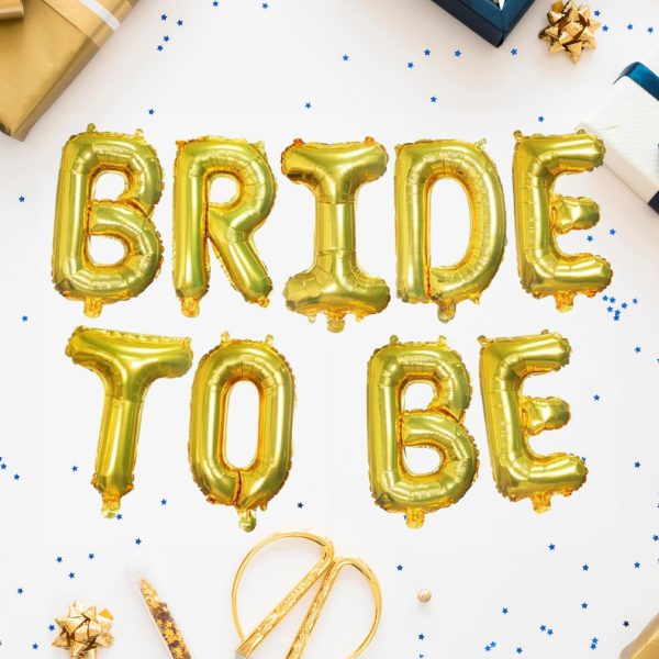 Bride to Be Gold Foil Balloons Letters Pack Hot on Sale