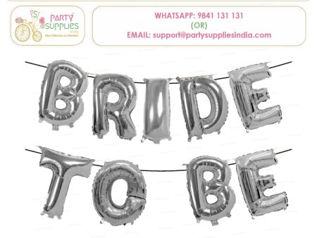 Bride to Be Silver Foil Balloons Letter Pack on Sale