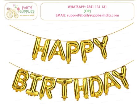 Happy Birthday Gold Foil Balloons Letter Pack Discount