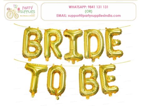 Bride to Be Gold Foil Balloons Letters Pack Hot on Sale