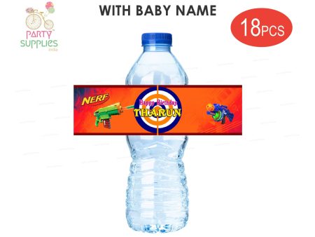 Nerf Theme Water Bottle Sticker For Cheap